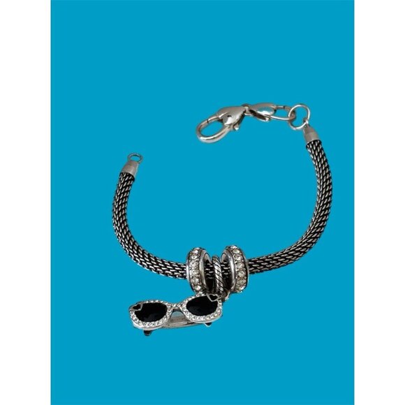 Brighton Beverly Glam 8" Sunglasses Charm Crystal Bead Stopper Bracelet - Picture 2 of 7